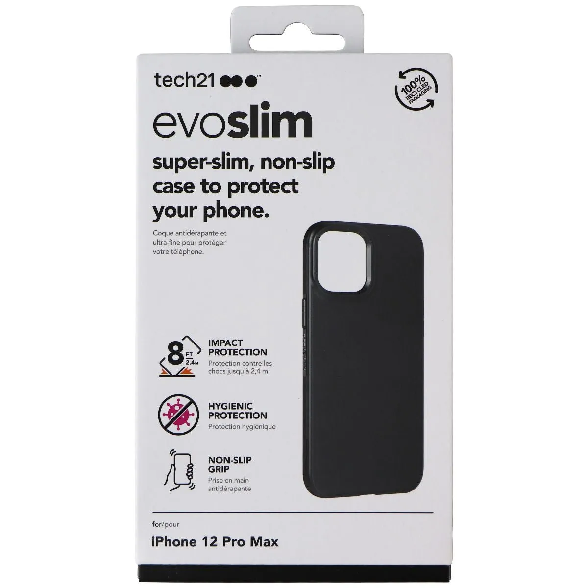 Tech21 EvoSlim Series Case for Apple iPhone 12 Pro Max - Black