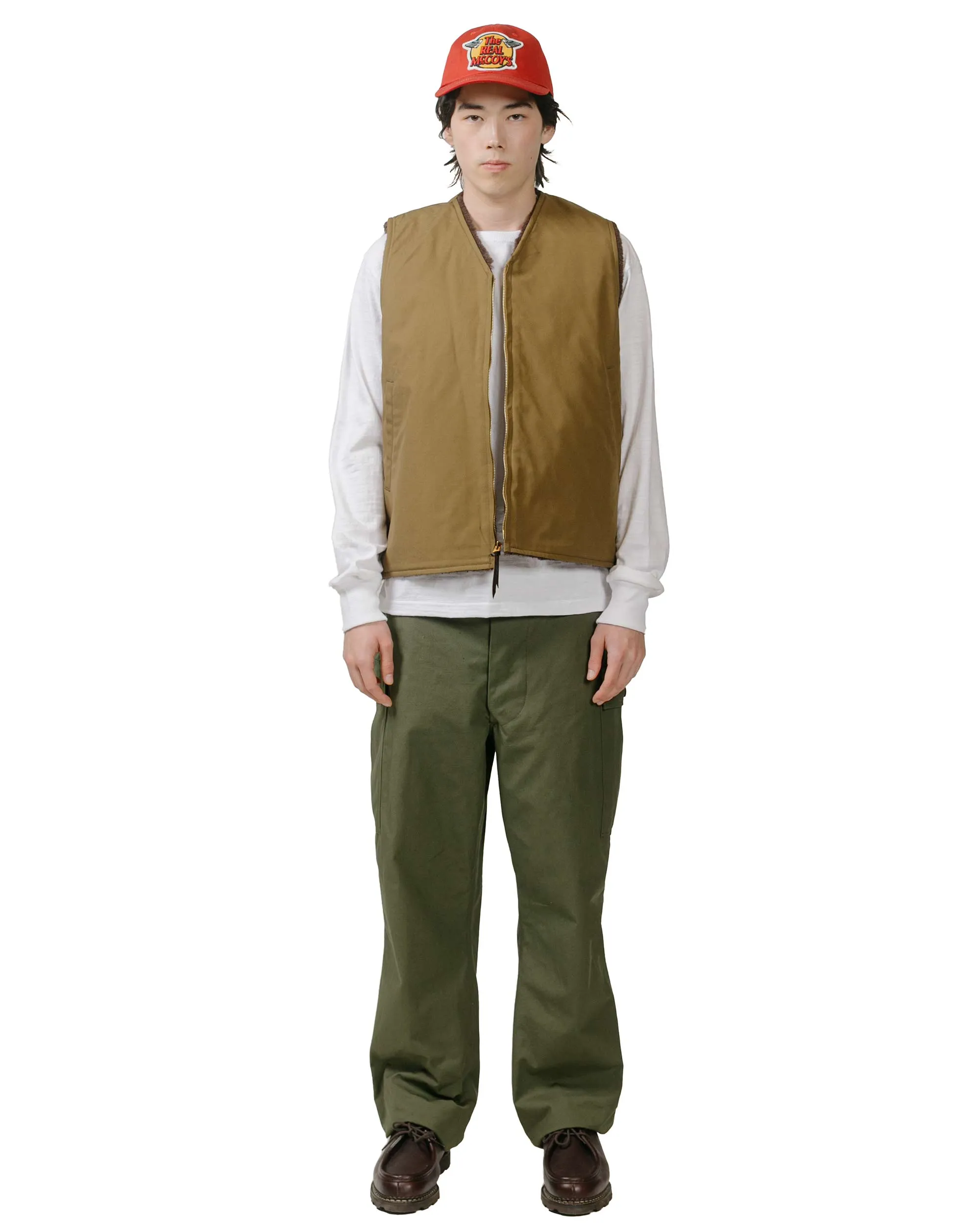 The Real McCoy's MJ23107 USN Alpaca Vest Khaki