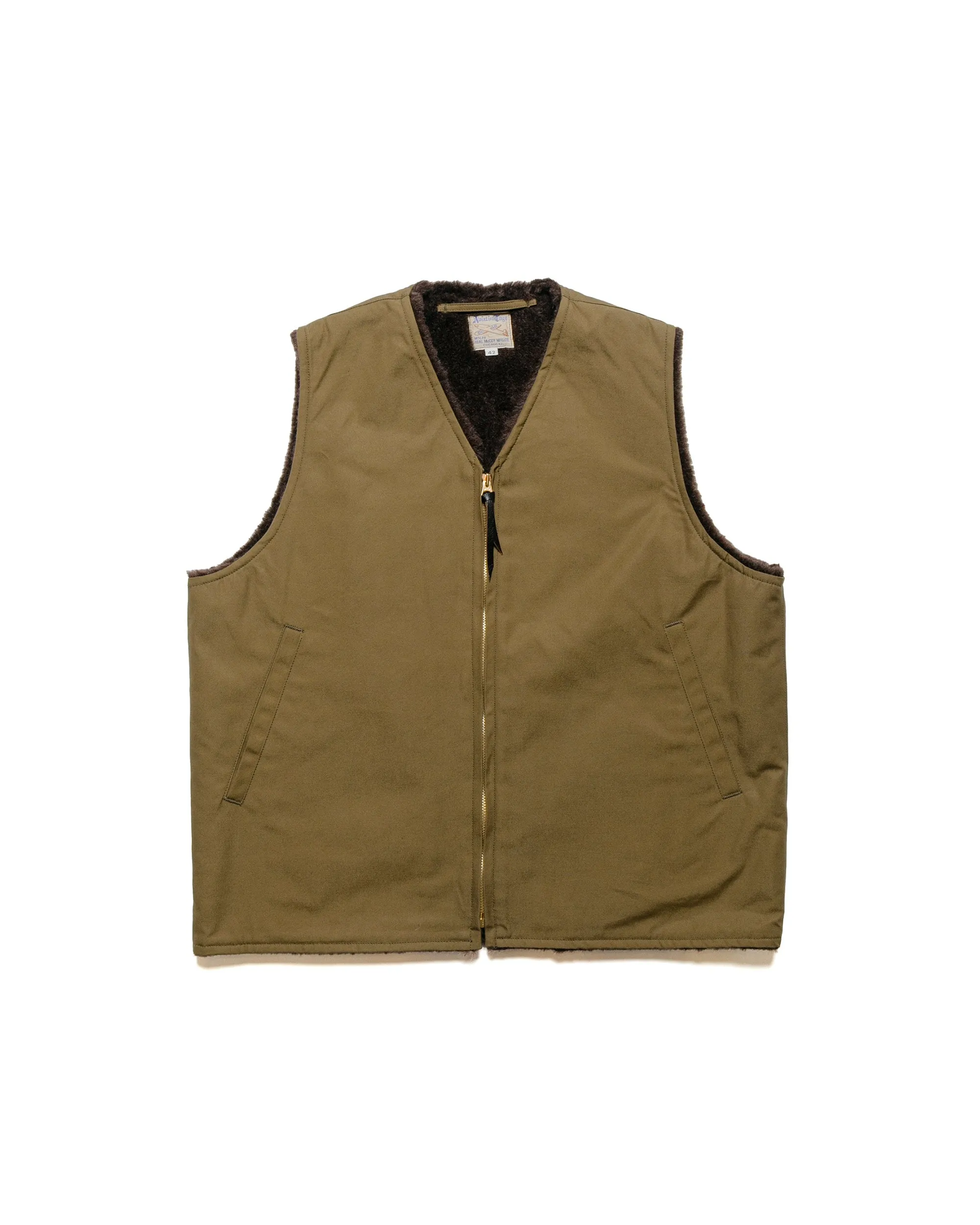 The Real McCoy's MJ23107 USN Alpaca Vest Khaki