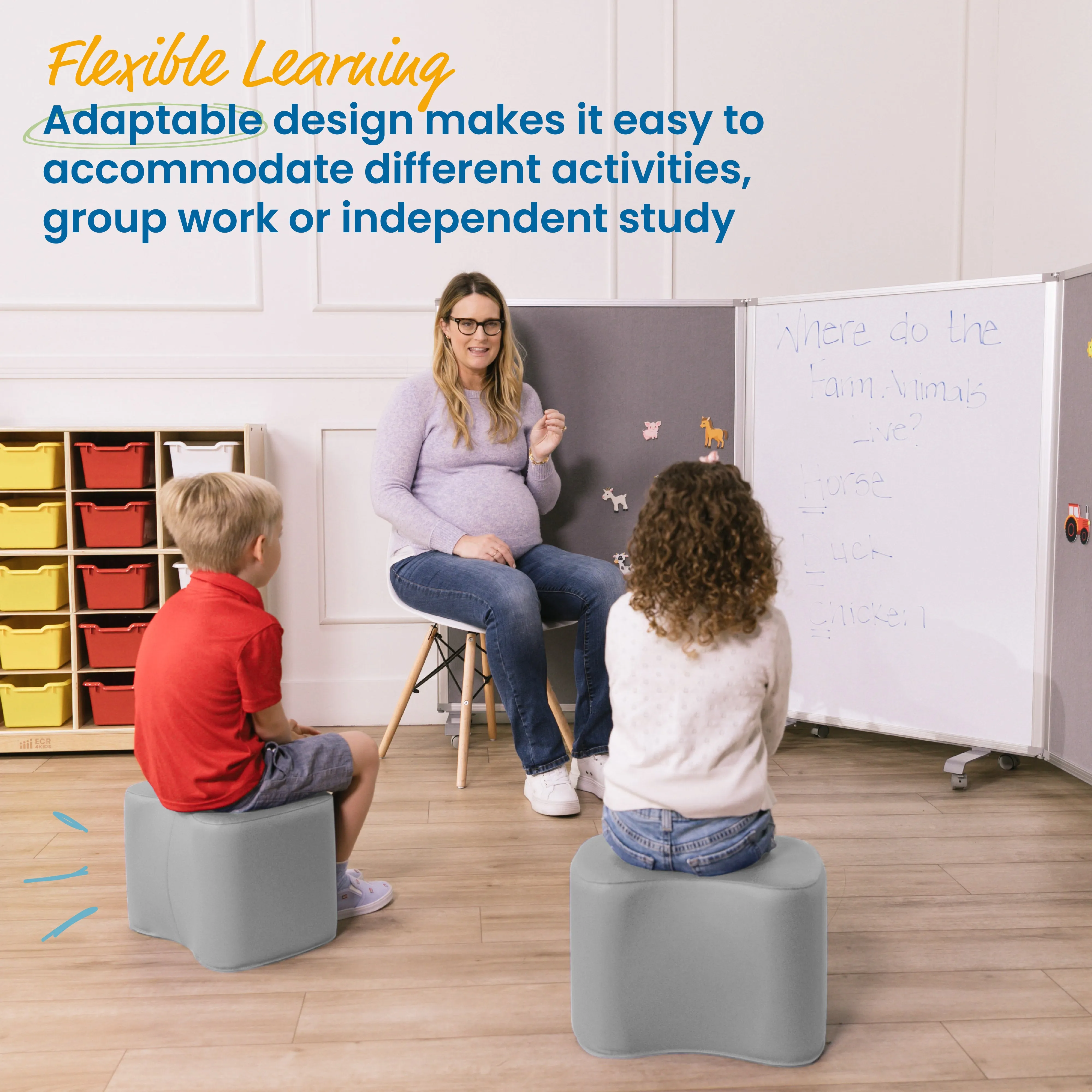 Toddler Modular Stool Set, Flexible Seating, 2-Pack