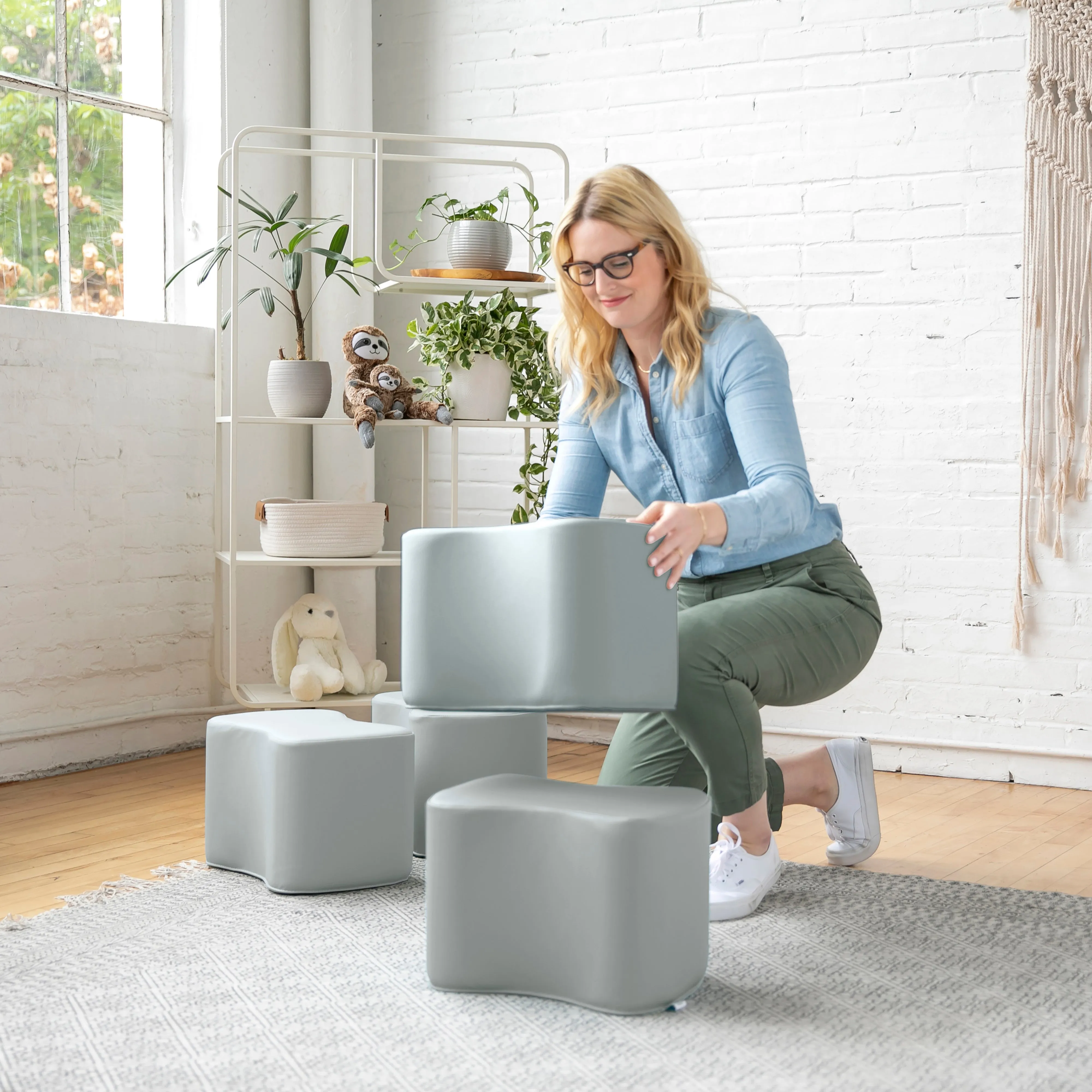 Toddler Modular Stool Set, Flexible Seating, 2-Pack