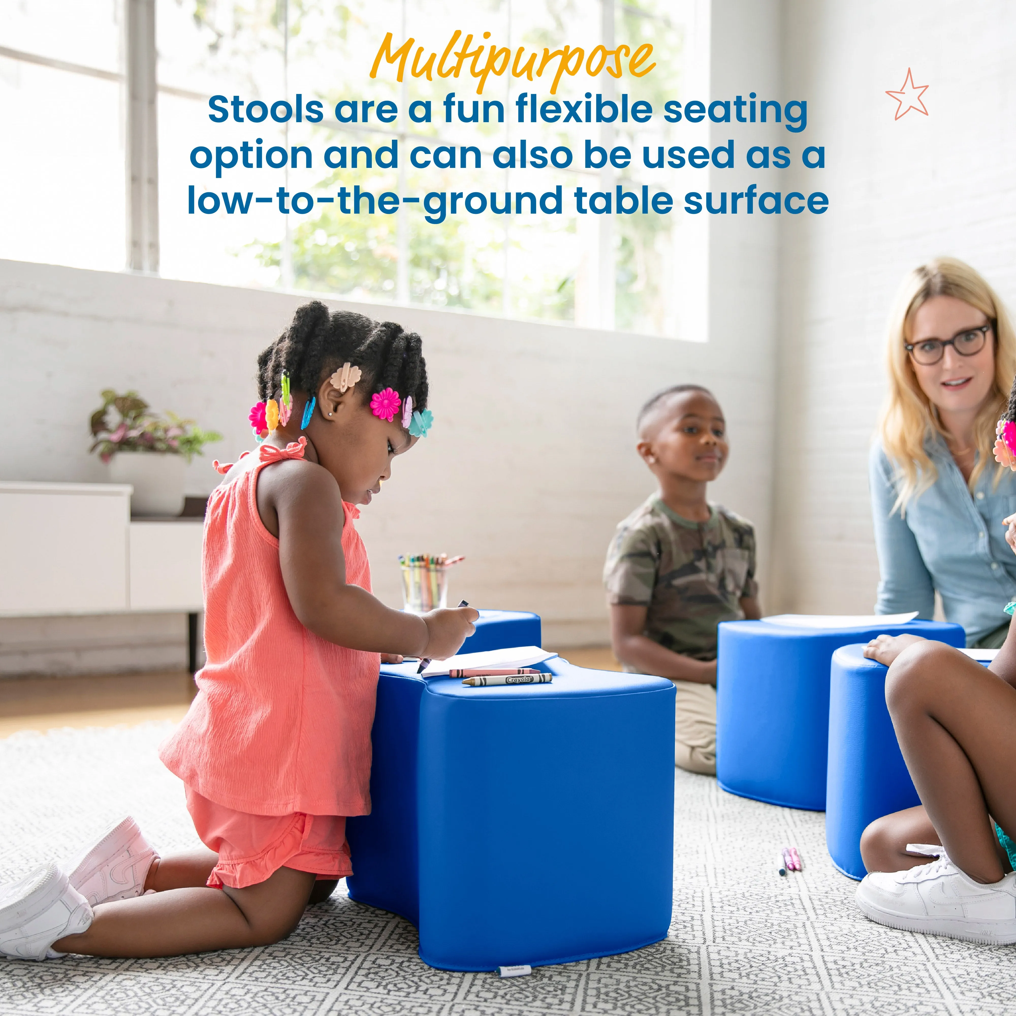 Toddler Modular Stool Set, Flexible Seating, 2-Pack