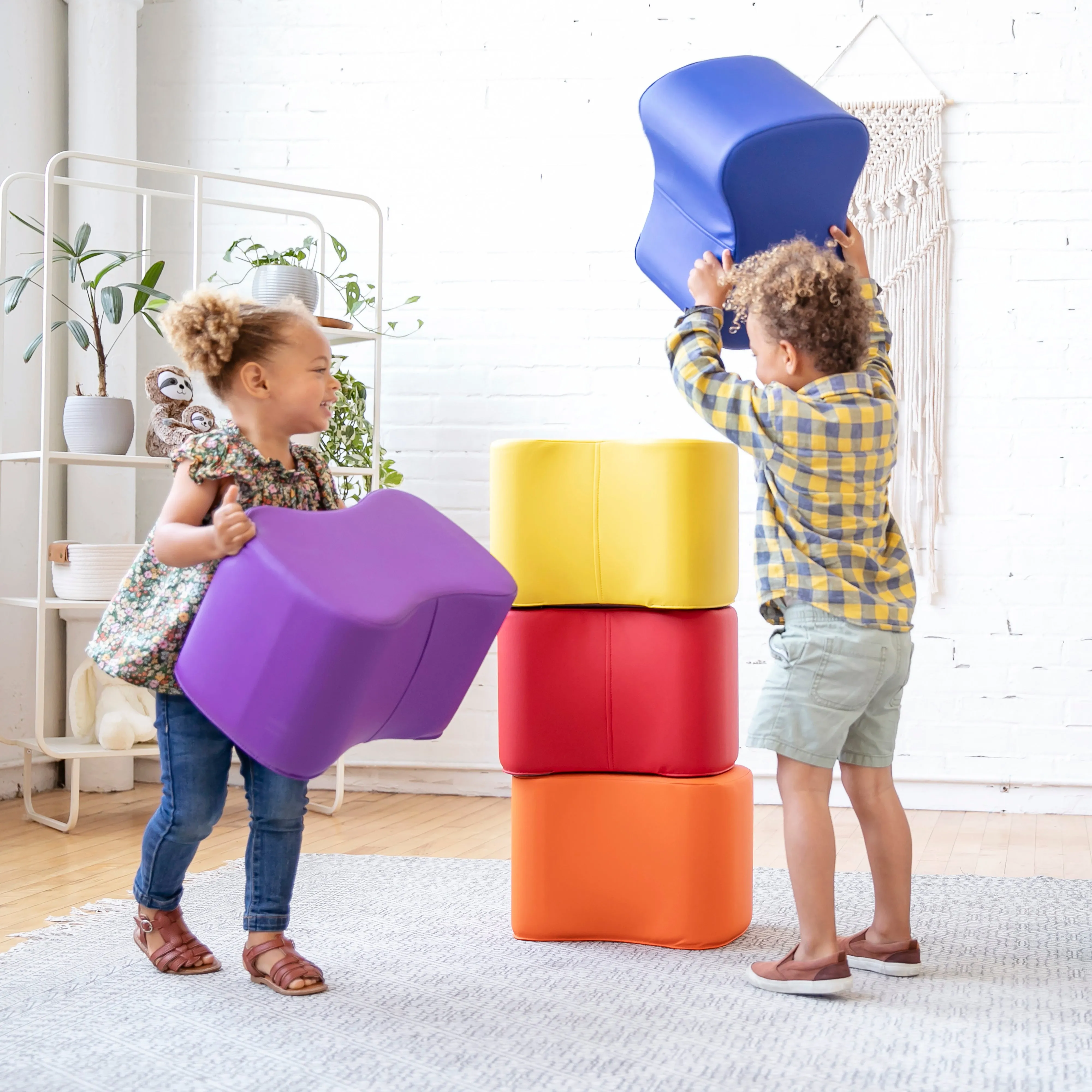 Toddler Modular Stool Set, Flexible Seating, 6-Piece