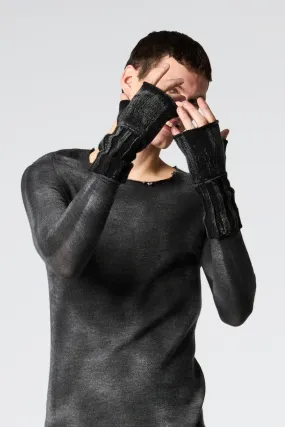 TONAL EFFECT RIBBED GLOVES