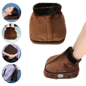 UK Plug Electric Heated Foot Warmer Cosy Unisex Velvet Feet Heated Massager Big Slipper Shoes Fa1909