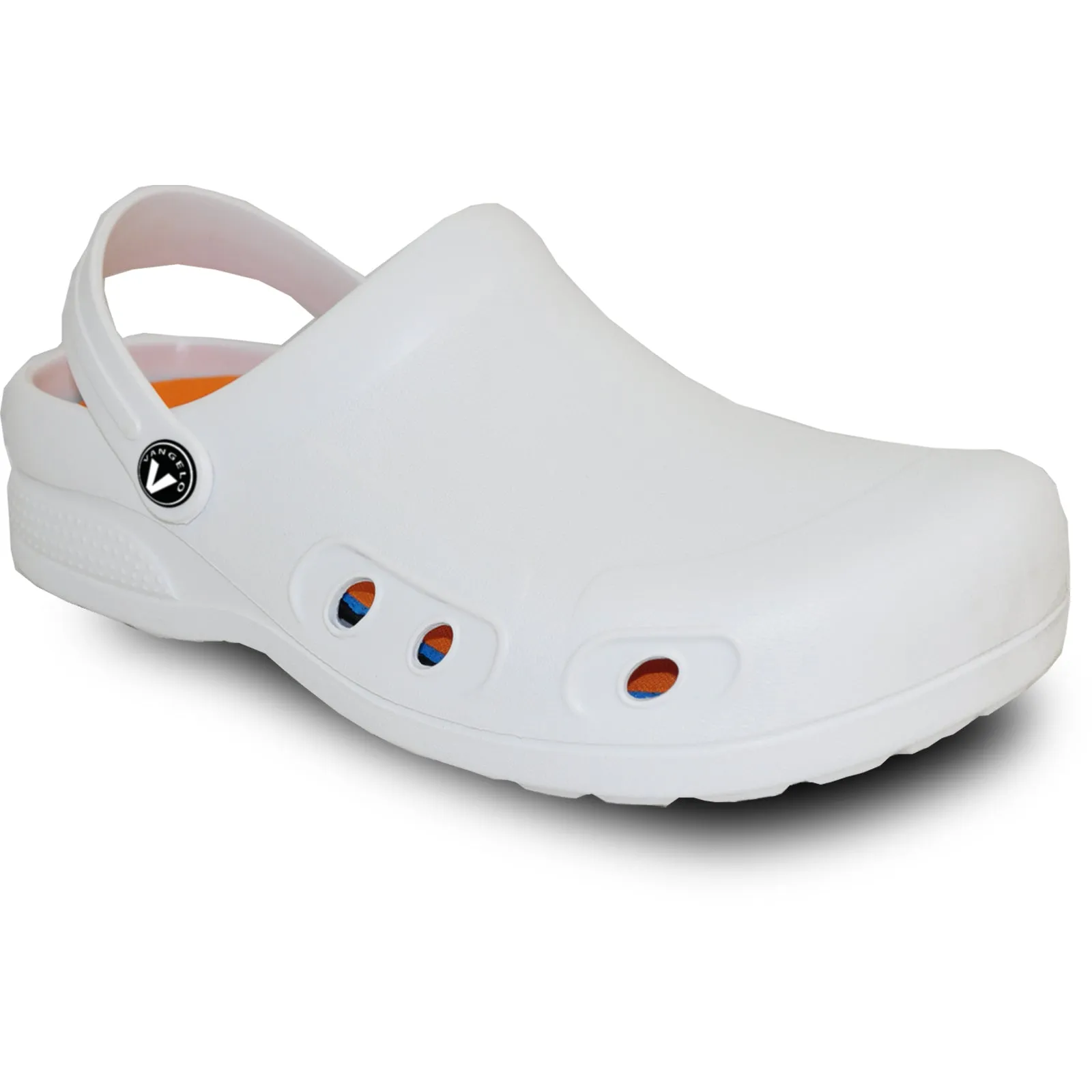 VANGELO Women Slip Resistant Clog RITZ White