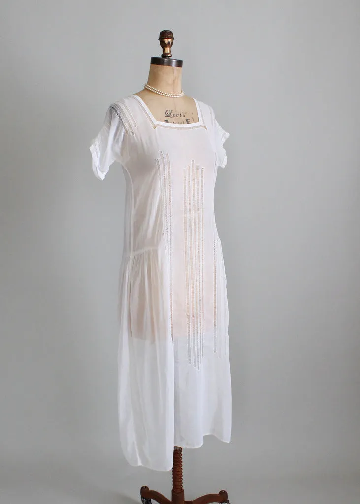 Vintage 1920s Summer Cotton Lawn Dress