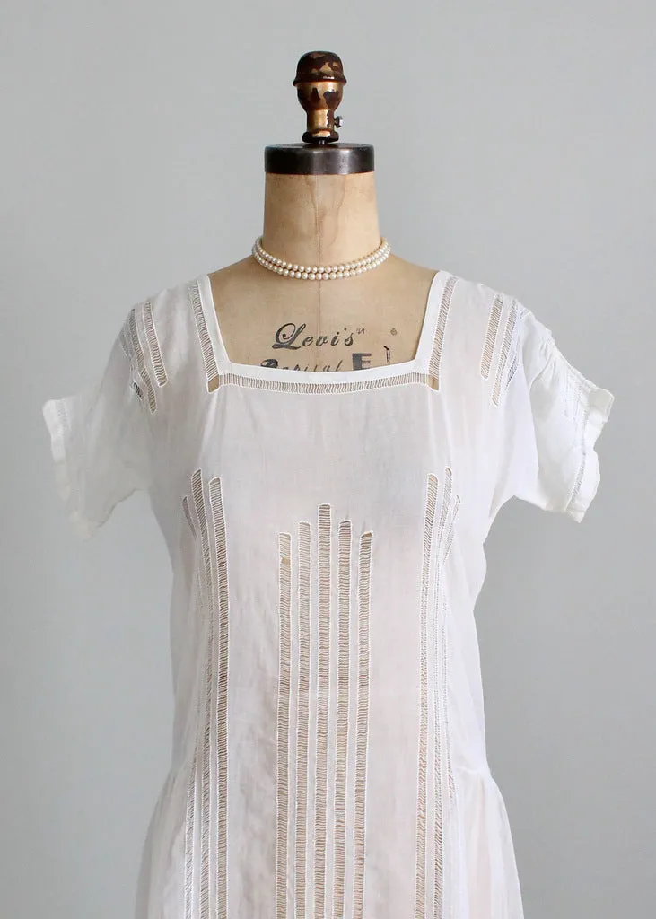 Vintage 1920s Summer Cotton Lawn Dress