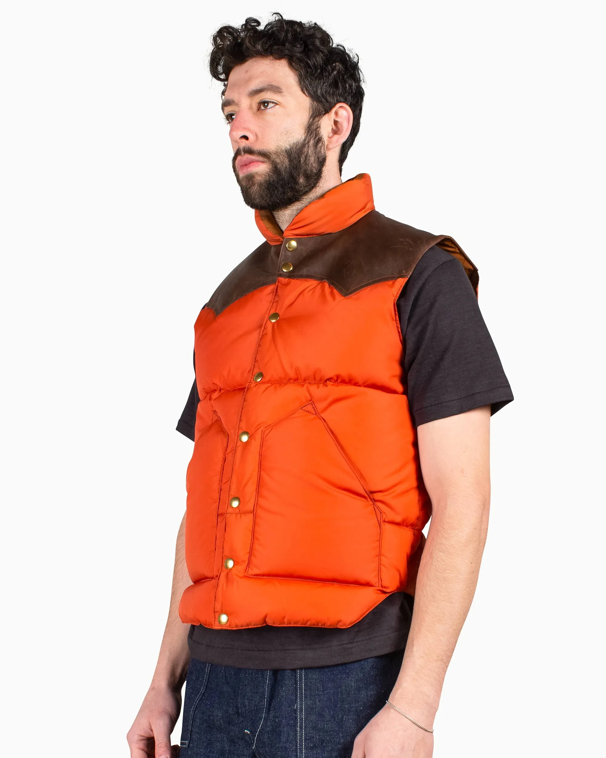 Warehouse x Rocky Mountain Featherbed Nylon Down Vest Brick