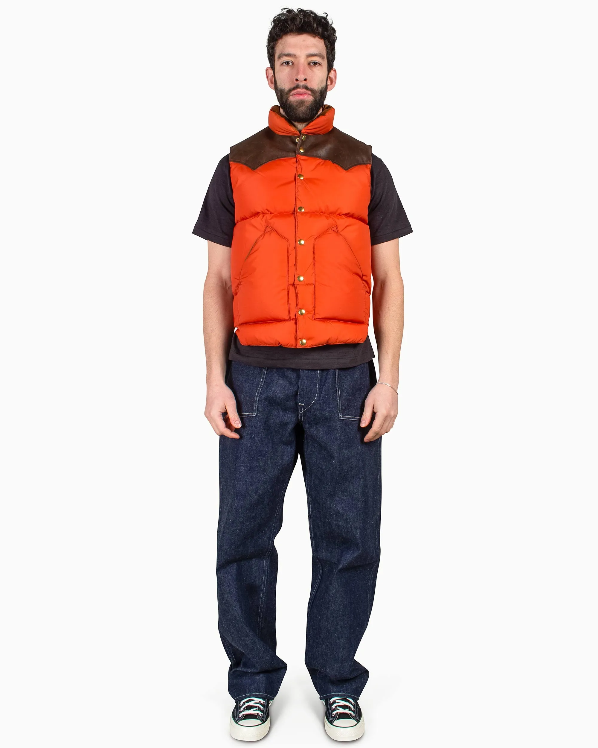 Warehouse x Rocky Mountain Featherbed Nylon Down Vest Brick