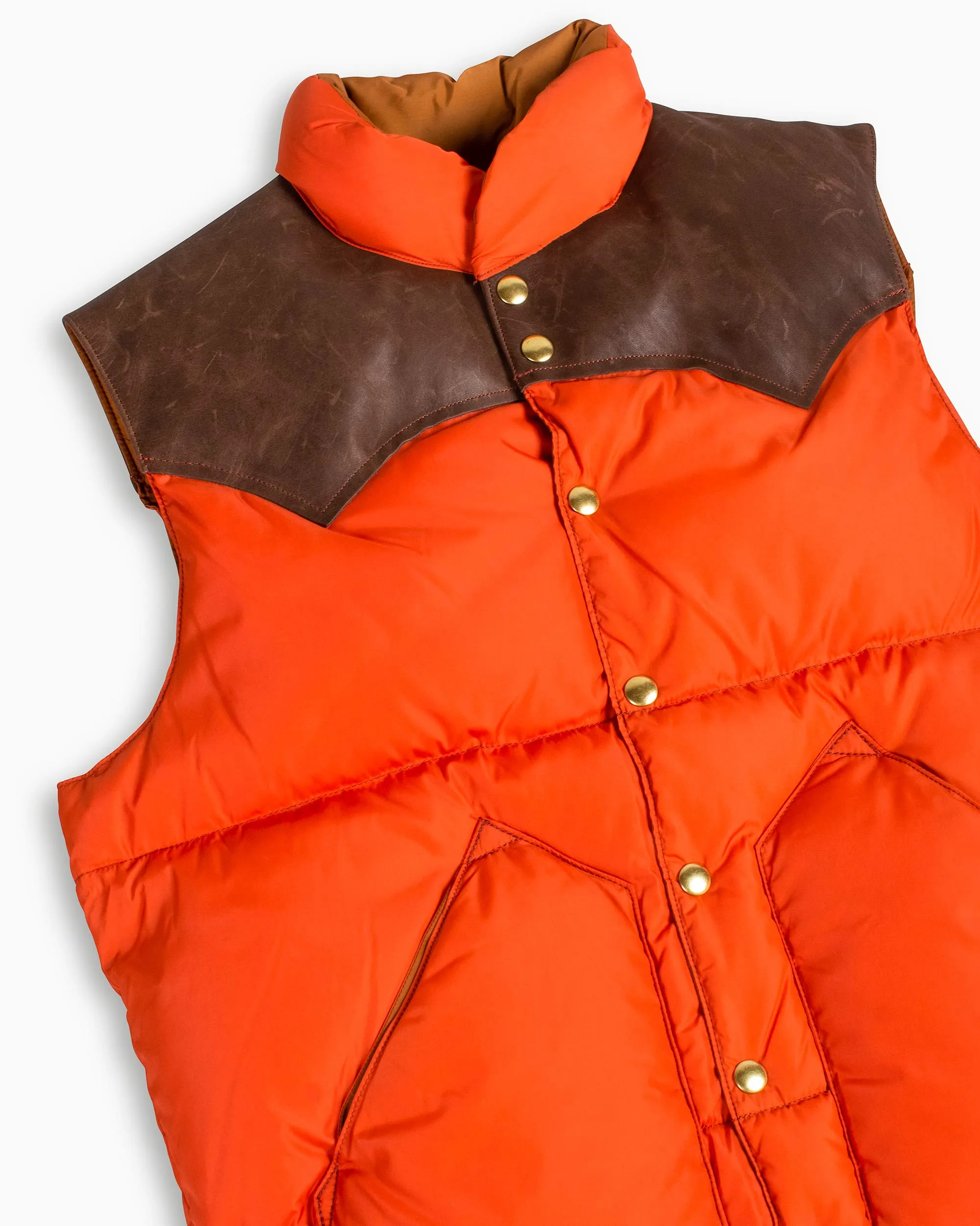 Warehouse x Rocky Mountain Featherbed Nylon Down Vest Brick