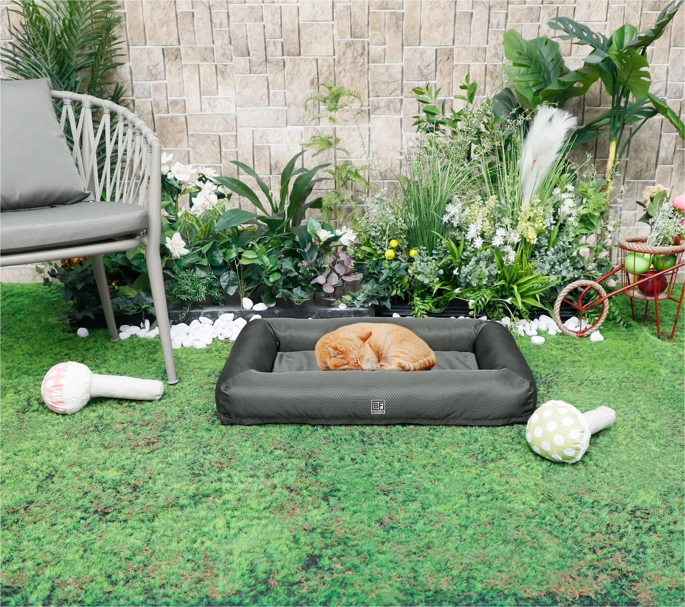 Waterproof Dog Bed with Cooling Gel Infused Memory Foam