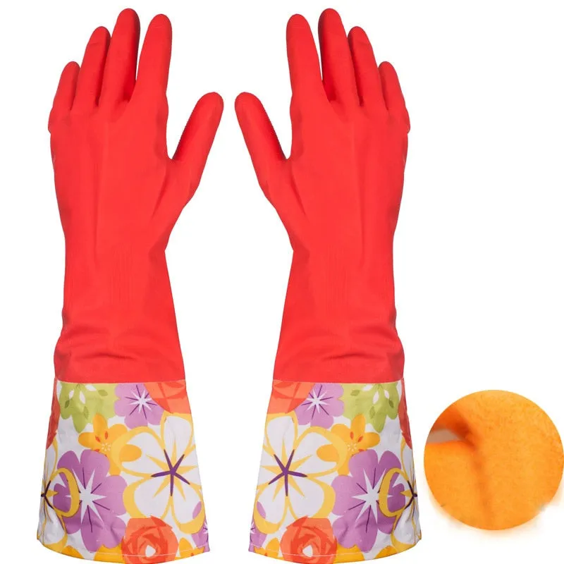 Waterproof Household  Dishwashing Glove Water Dust Stop Cleaning Rubber Glove