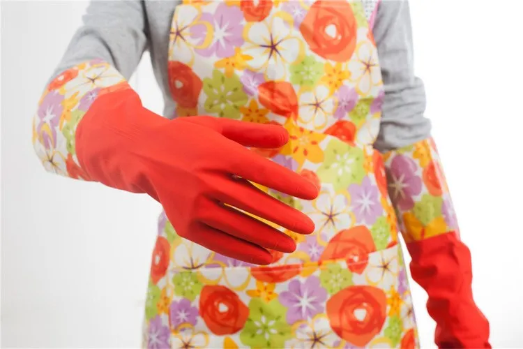 Waterproof Household  Dishwashing Glove Water Dust Stop Cleaning Rubber Glove