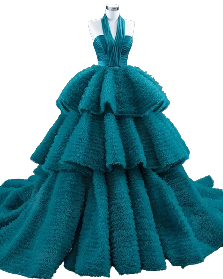 Women Classic Teal Blue formal Dress