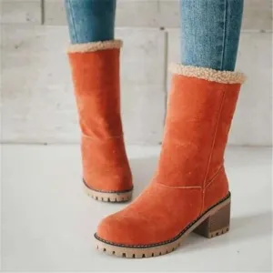 Women Fur Warm Wool Ankle Boot Comfortable Mid Boots