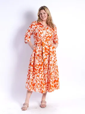 Zoe Shirt Dress - Orange