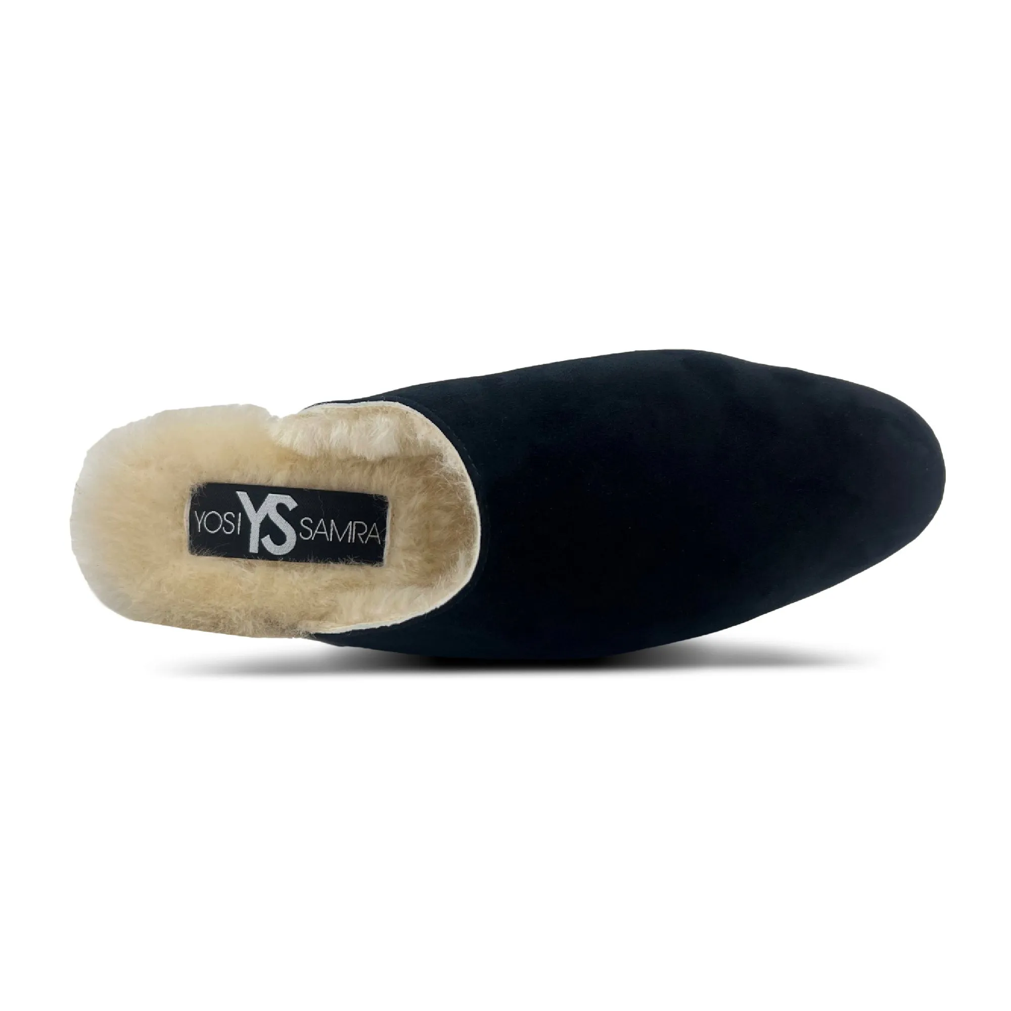 Zoe Slipper Mule in Black Suede