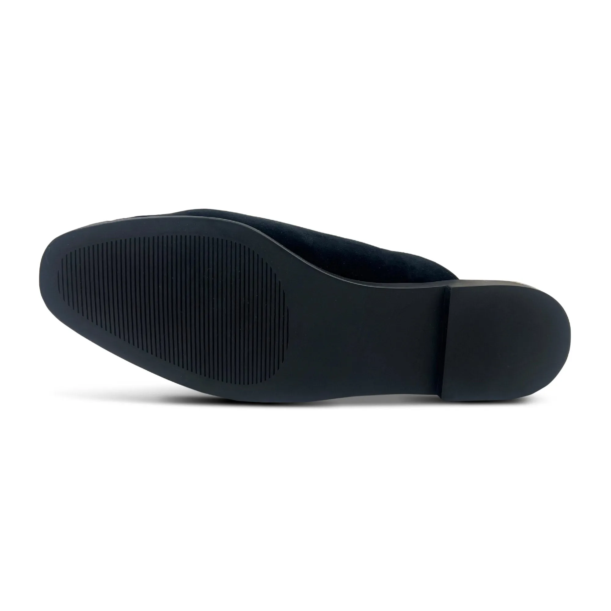 Zoe Slipper Mule in Black Suede